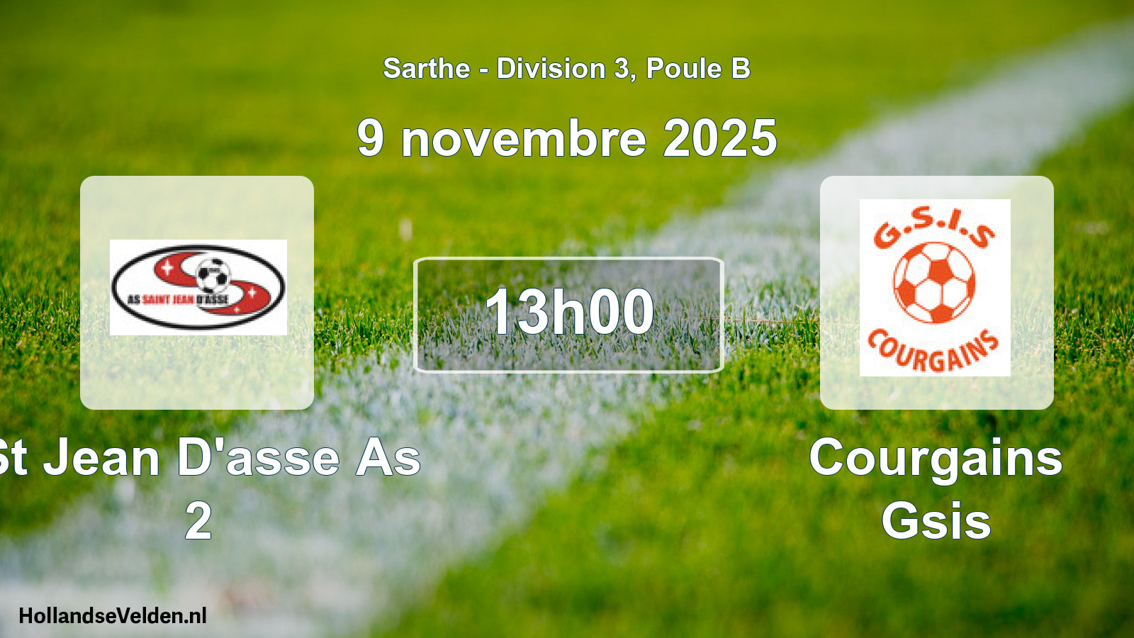 Scheduled Match: St Jean D'asse As 2 - Courgains Gsis (9 November 2025)