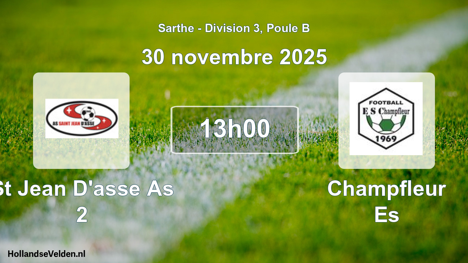 Geplande wedstrijd: St Jean D'asse As 2 - Champfleur Es (30 november 2025)