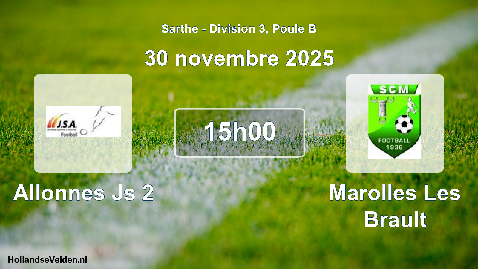 Scheduled Match: Allonnes Js 2 - Marolles Les Brault (30 November 2025)