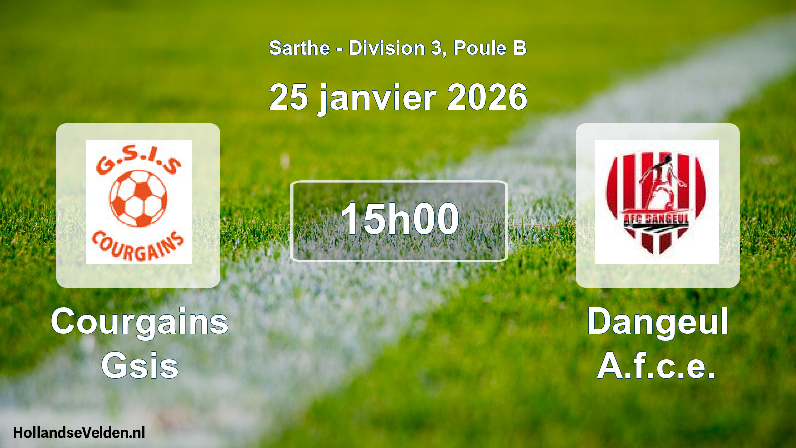 Geplande wedstrijd: Courgains Gsis - Dangeul A.f.c.e. (25 januari 2026)