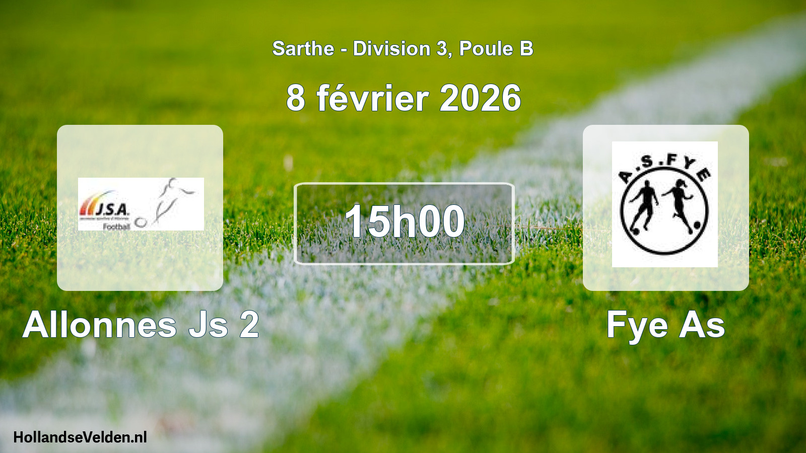 Geplande wedstrijd: Allonnes Js 2 - Fye As (8 février 2026)