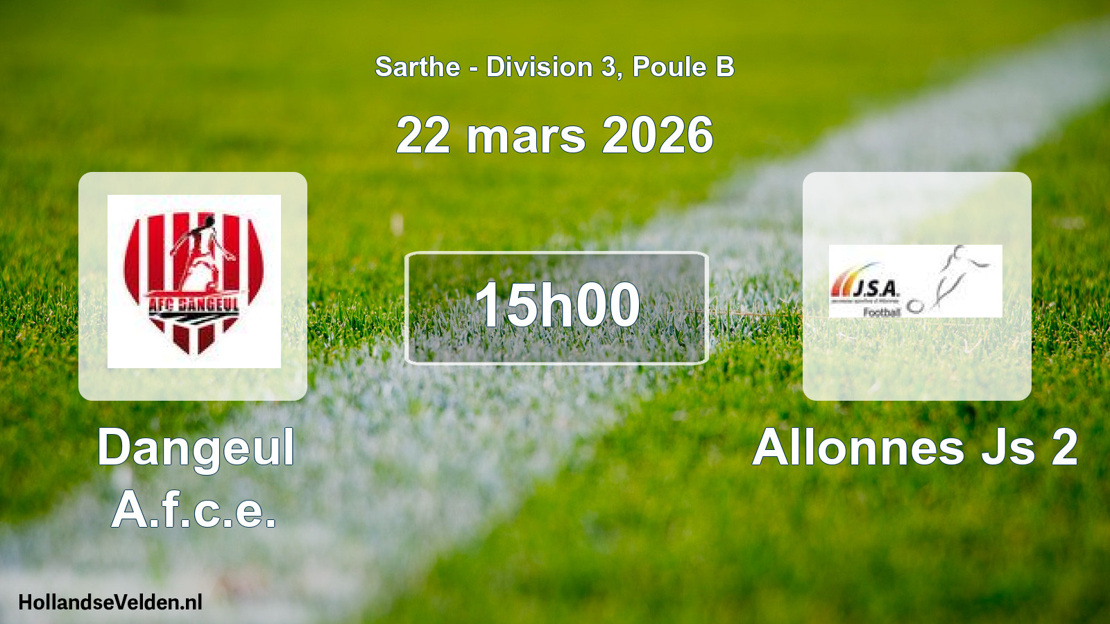 Geplande wedstrijd: Dangeul A.f.c.e. - Allonnes Js 2 (22 mars 2026)
