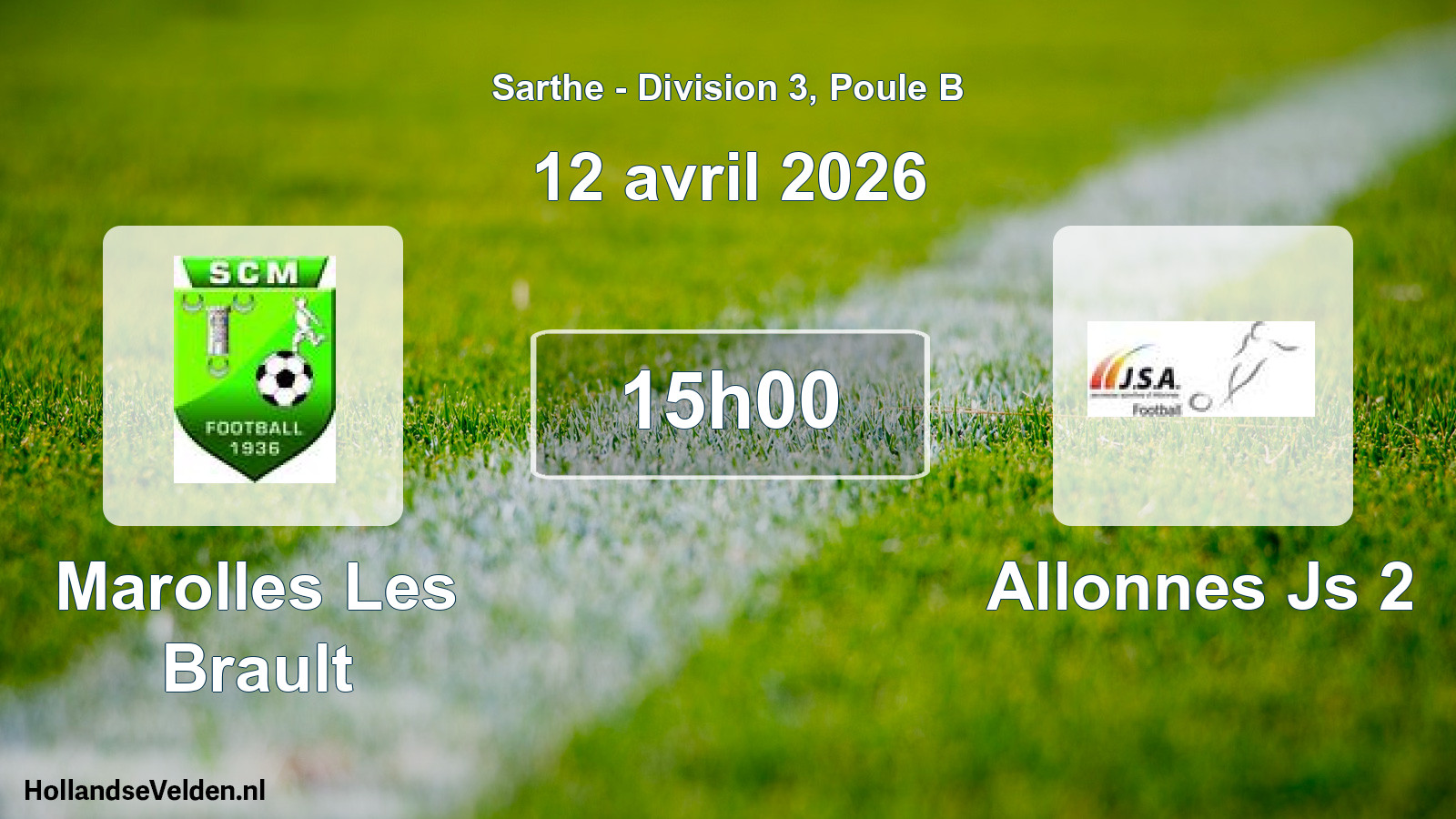 Scheduled Match: Marolles Les Brault - Allonnes Js 2 (12 April 2026)