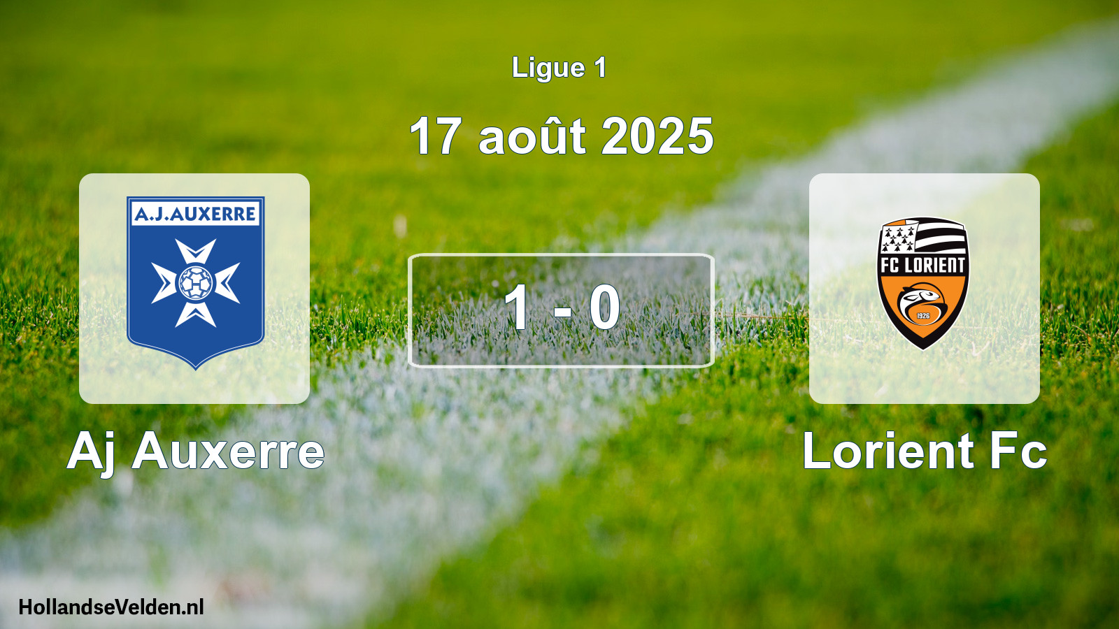 Total number of matches played: Aj Auxerre - Lorient Fc 1 - 0 (17 August 2025)