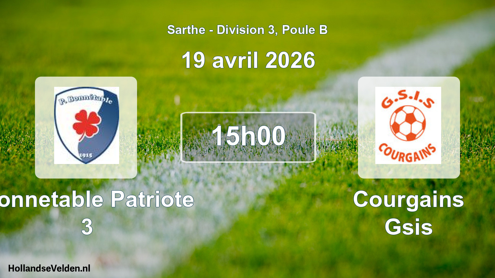 Scheduled Match: Bonnetable Patriote 3 - Courgains Gsis (19 April 2026)