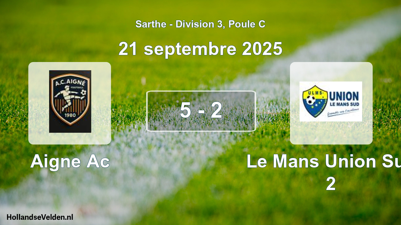 Gespeelde wedstrijd: Aigne Ac - Le Mans Union Sud 2 5 - 2 (21 september 2025)