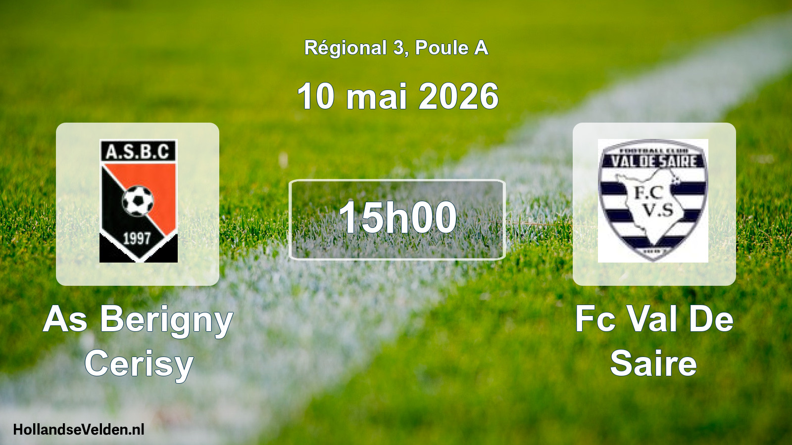 Geplande wedstrijd: As Berigny Cerisy - Fc Val De Saire (10 mai 2026)