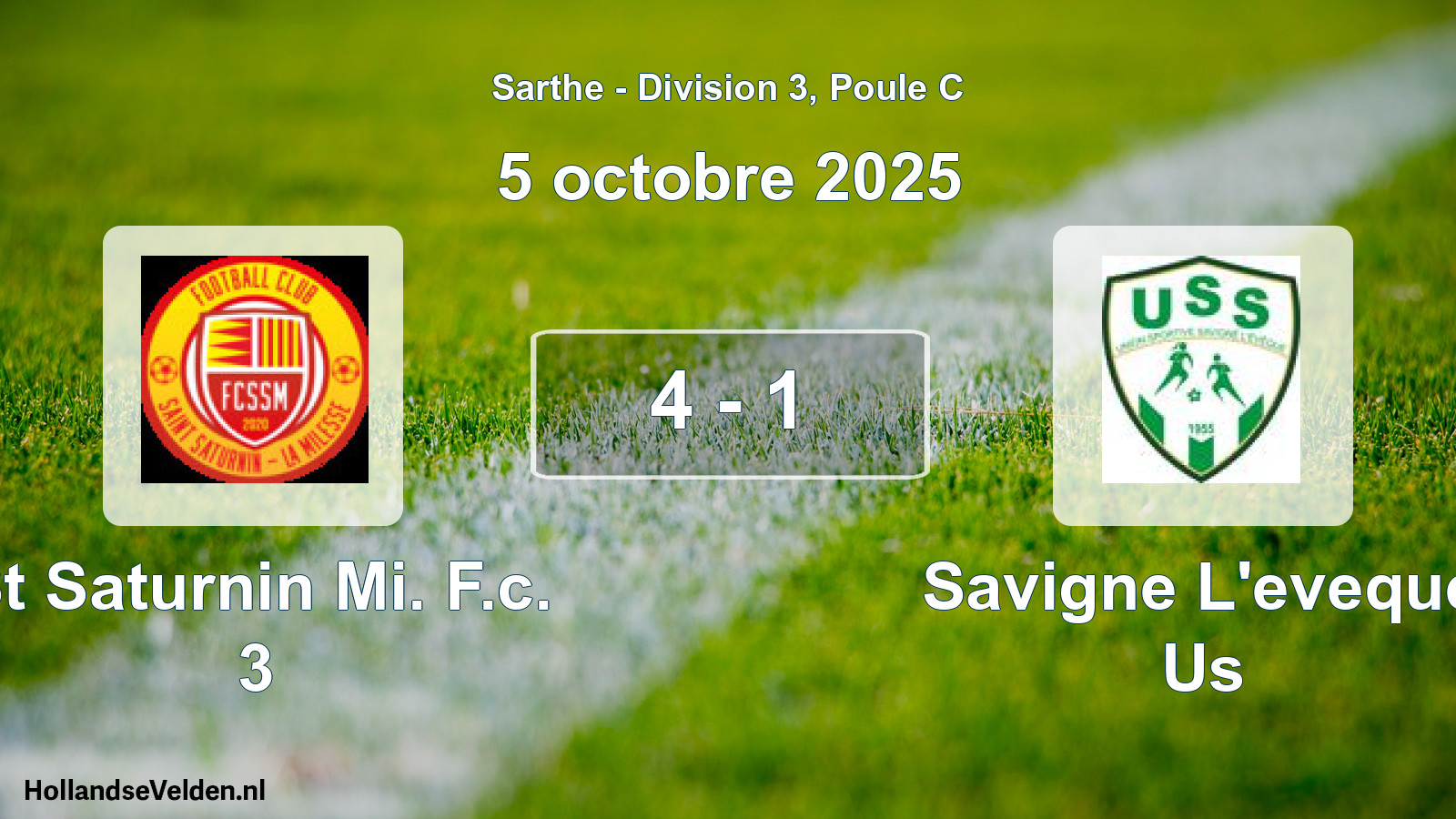 Total number of matches played: St Saturnin Mi. F.c. 3 - Savigne L'eveque Us 4 - 1 (5 October 2025)
