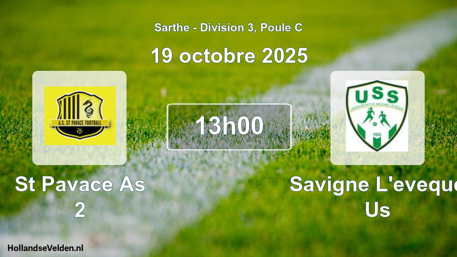Scheduled Match: St Pavace As 2 - Savigne L'eveque Us (19 October 2025)