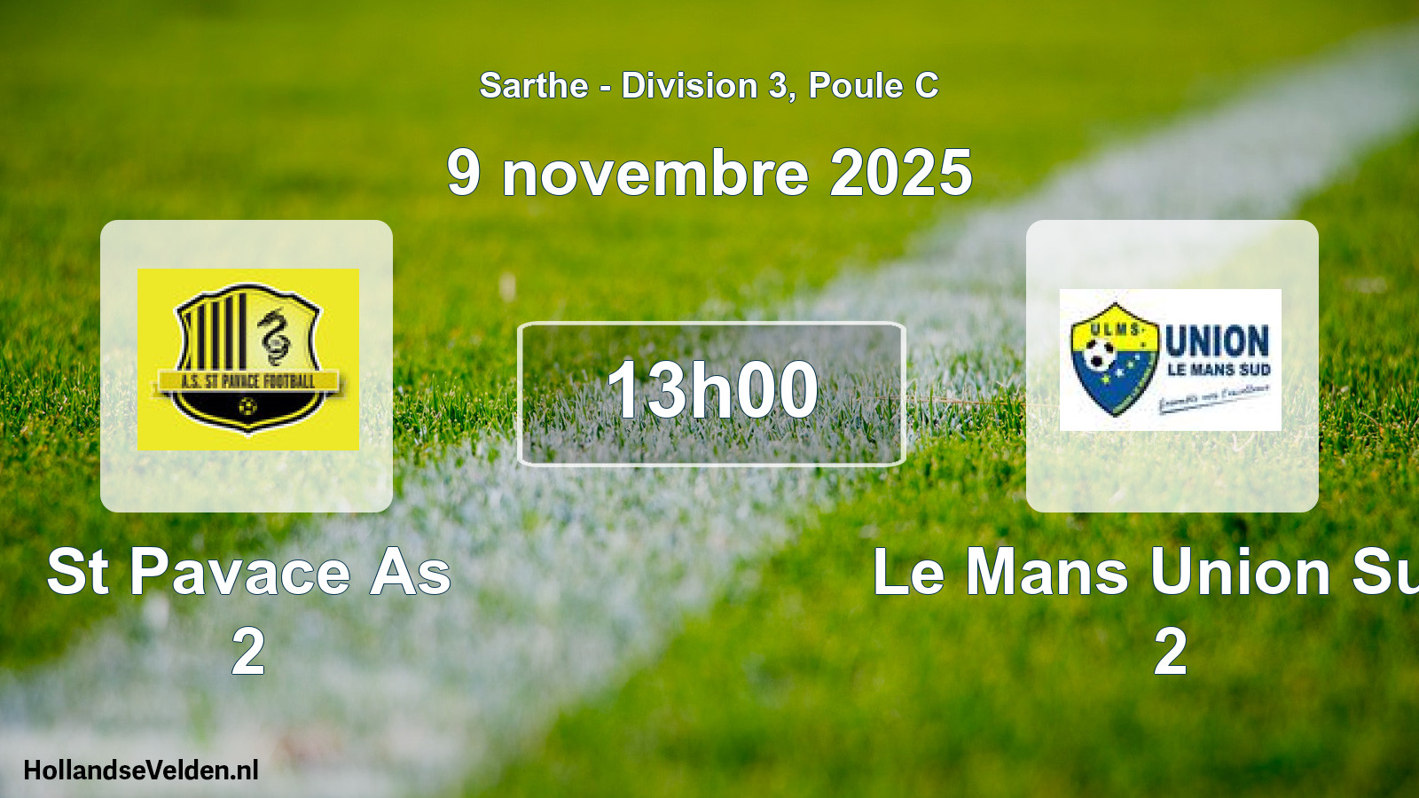 Geplande wedstrijd: St Pavace As 2 - Le Mans Union Sud 2 (9 november 2025)