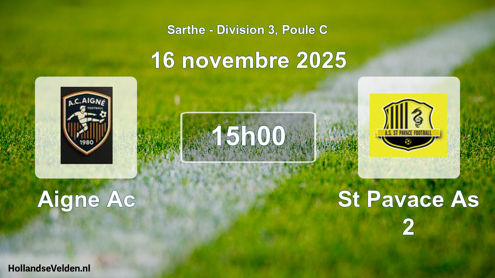 Geplande wedstrijd: Aigne Ac - St Pavace As 2 (16 november 2025)