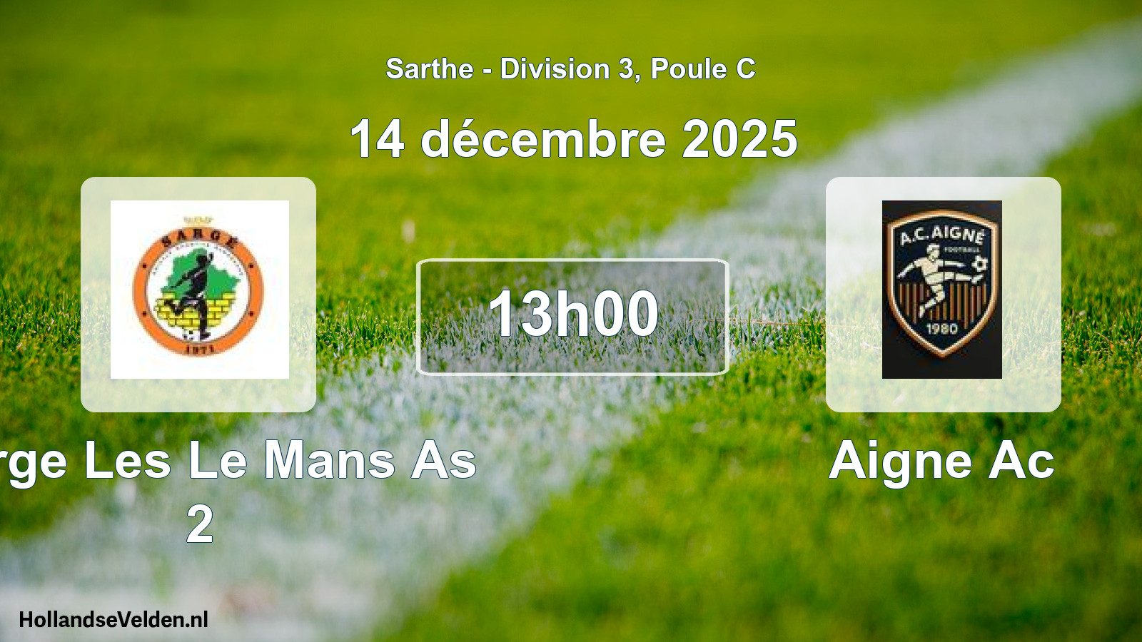 Scheduled Match: Sarge Les Le Mans As 2 - Aigne Ac (14 December 2025)