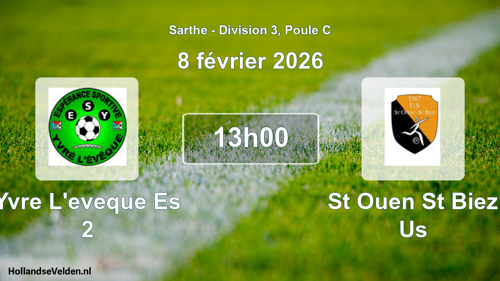 Scheduled Match: Yvre L'eveque Es 2 - St Ouen St Biez Us (8 February 2026)