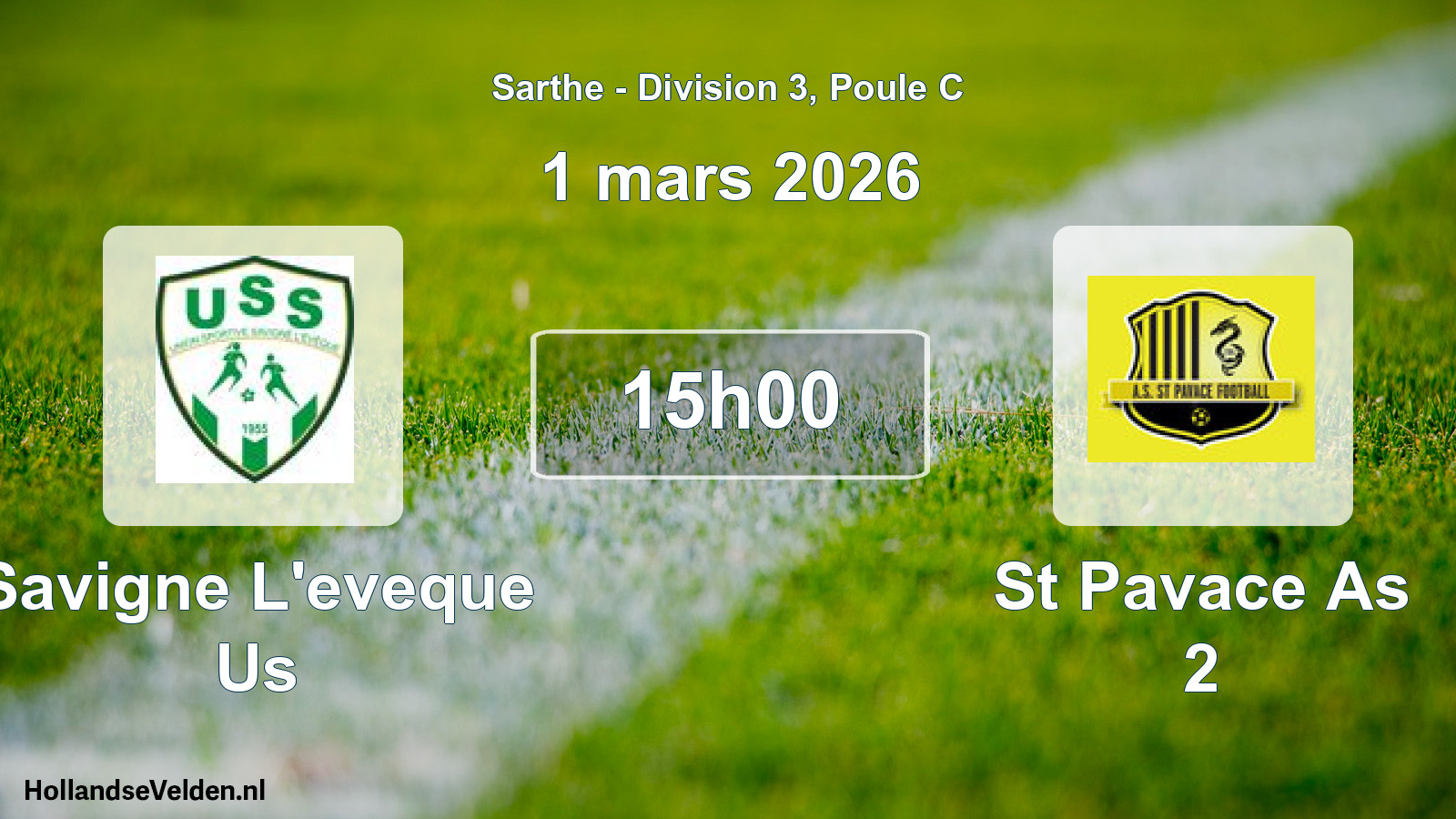 Geplande wedstrijd: Savigne L'eveque Us - St Pavace As 2 (1 mars 2026)