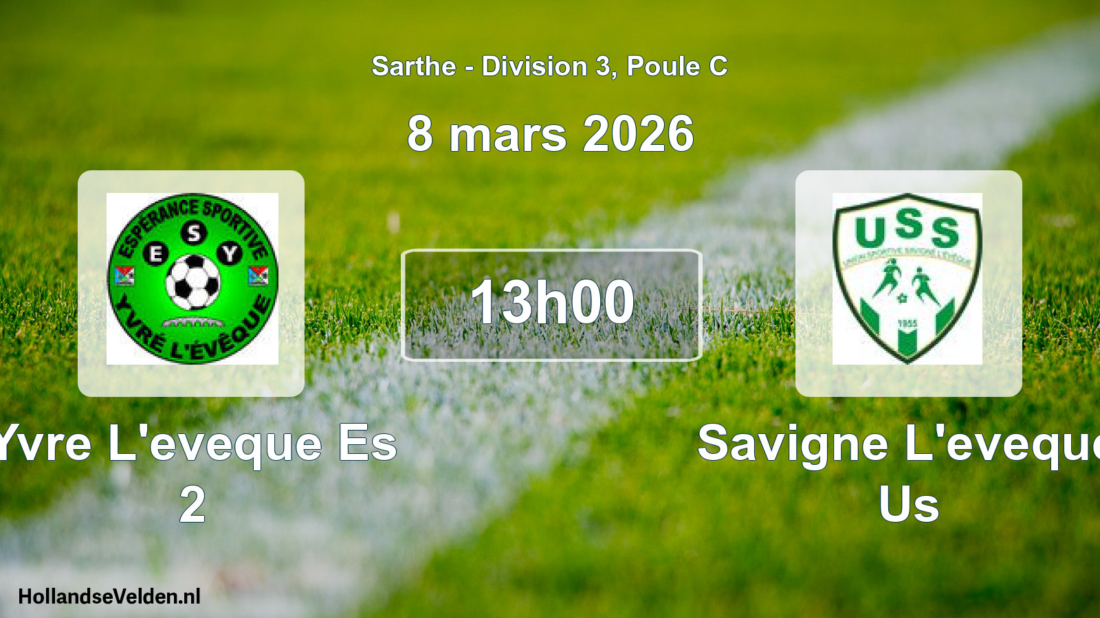 Geplande wedstrijd: Yvre L'eveque Es 2 - Savigne L'eveque Us (8 maart 2026)
