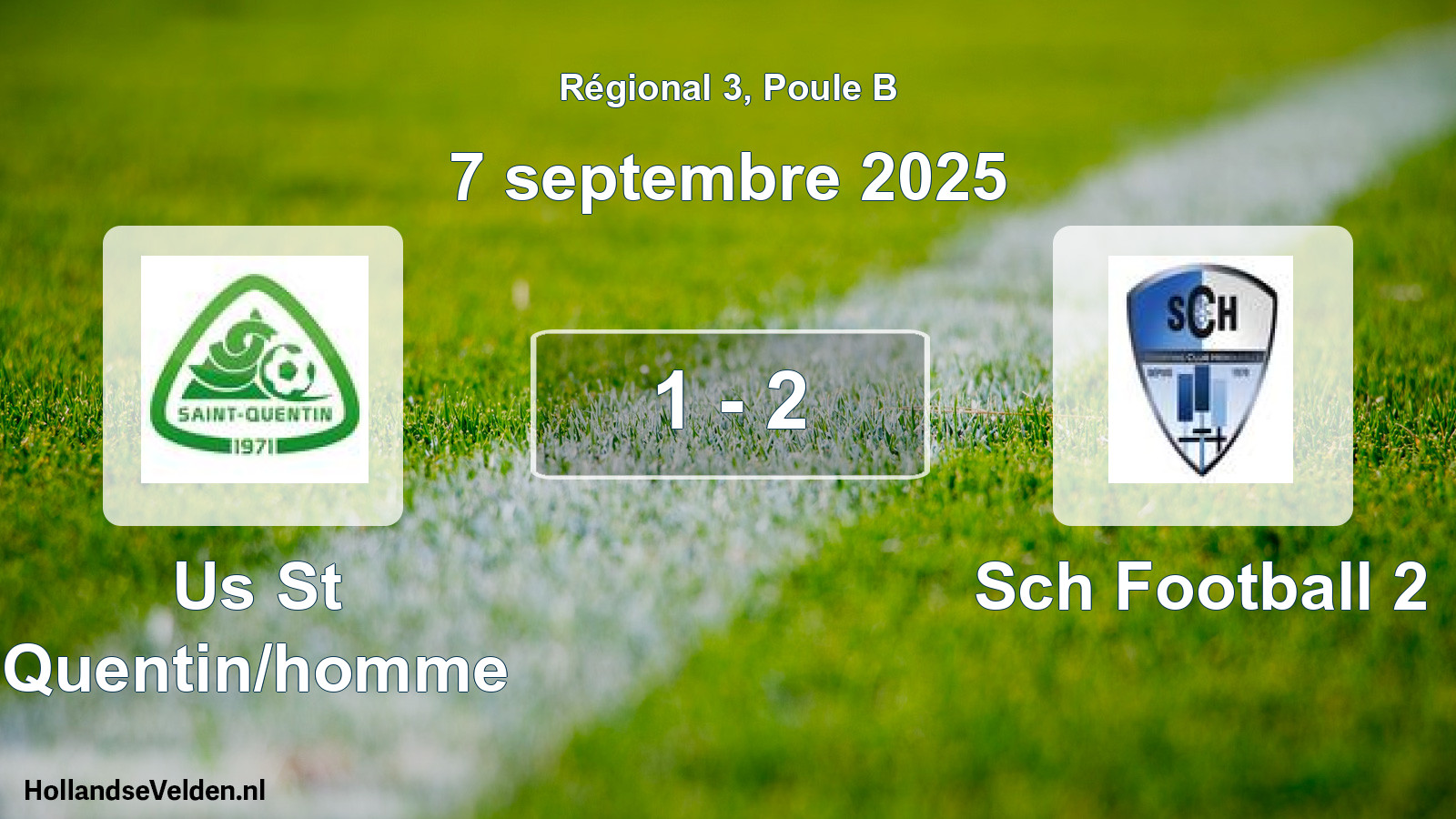 Gespeelde wedstrijd: Us St Quentin/homme - Sch Football 2 1 - 2 (7 septembre 2025)