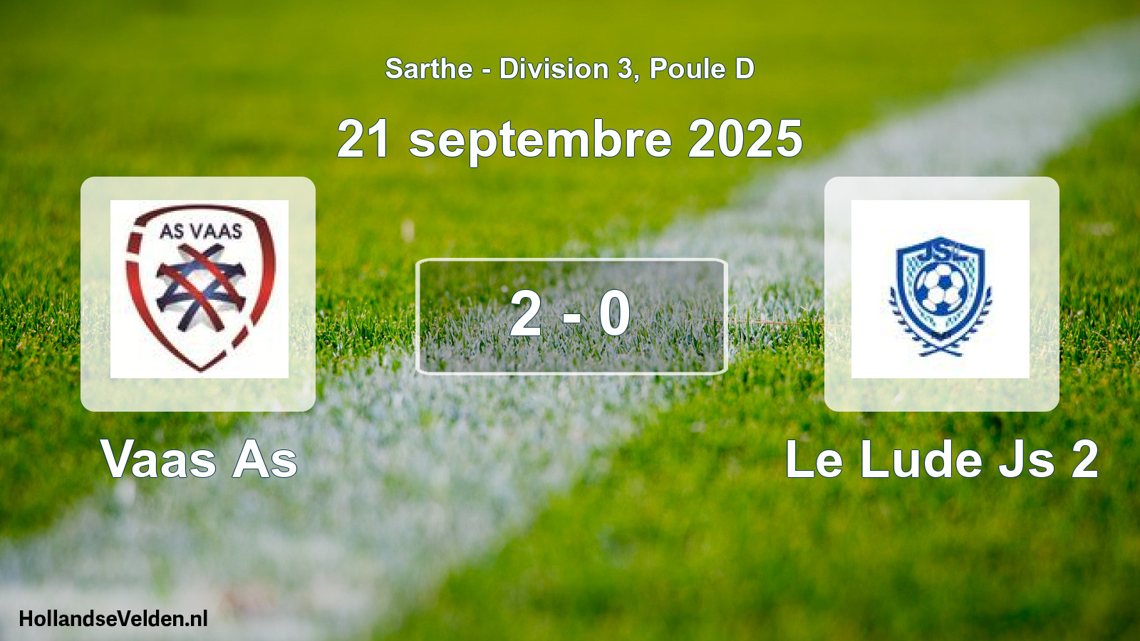 Gespeelde wedstrijd: Vaas As - Le Lude Js 2 2 - 0 (21 septembre 2025)