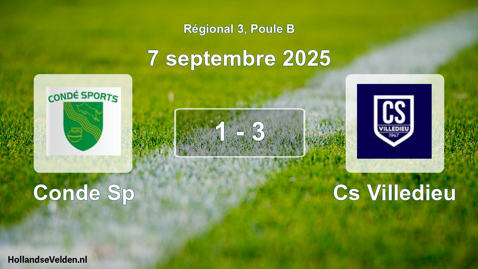 Total number of matches played: Conde Sp - Cs Villedieu 1 - 3 (7 September 2025)