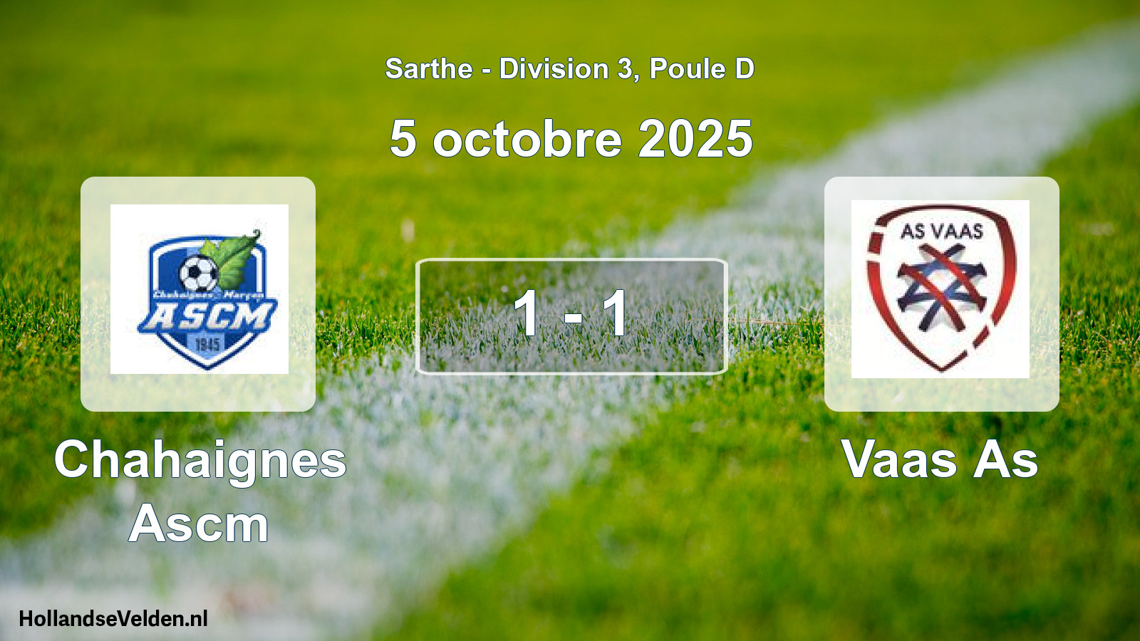 Gespeelde wedstrijd: Chahaignes Ascm - Vaas As 1 - 1 (5 octobre 2025)