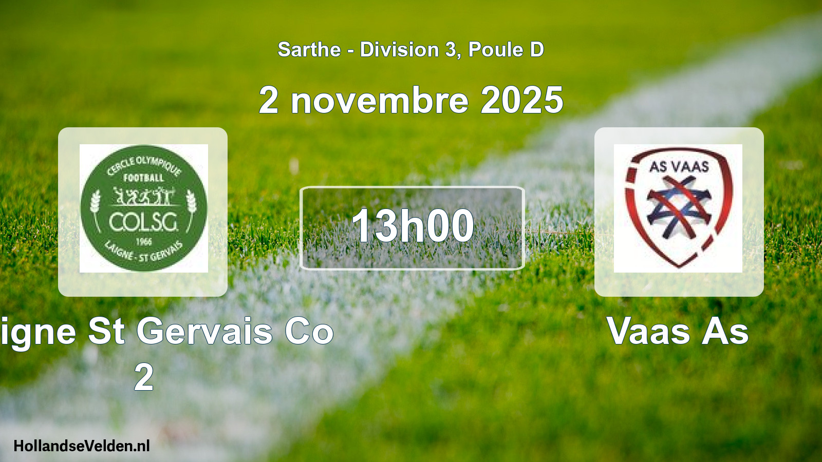 Geplande wedstrijd: Laigne St Gervais Co 2 - Vaas As (2 november 2025)