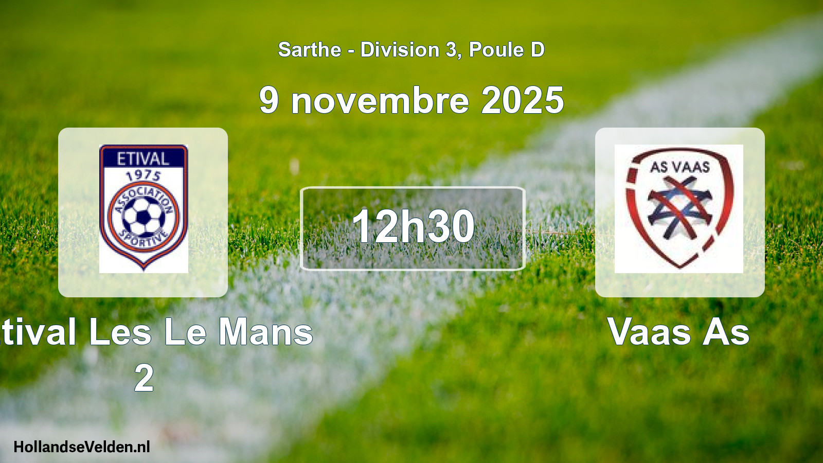 Scheduled Match: Etival Les Le Mans 2 - Vaas As (9 November 2025)