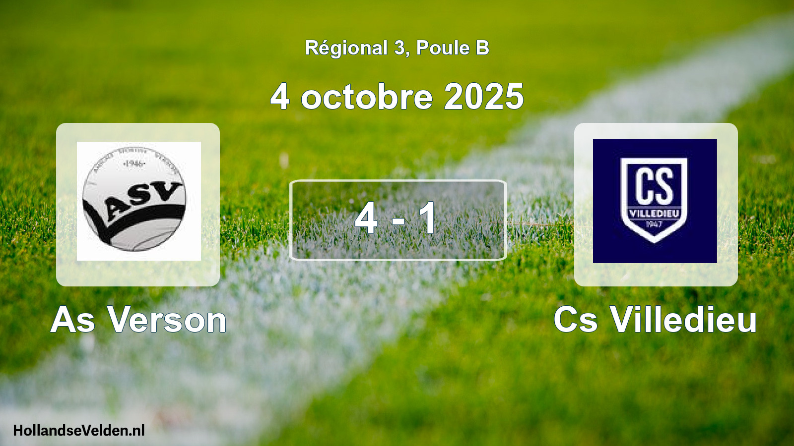 Gespeelde wedstrijd: As Verson - Cs Villedieu 4 - 1 (4 oktober 2025)