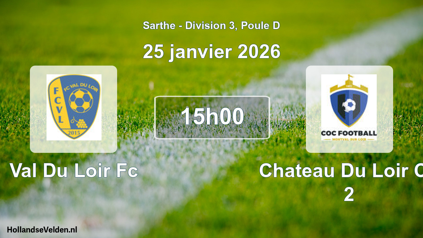 Geplande wedstrijd: Val Du Loir Fc - Chateau Du Loir Co 2 (25 januari 2026)