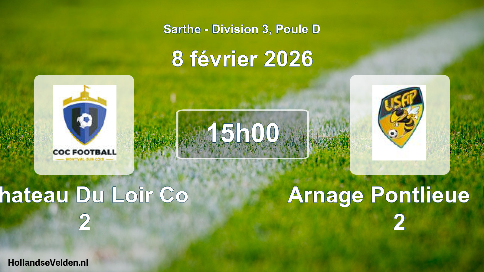 Geplande wedstrijd: Chateau Du Loir Co 2 - Arnage Pontlieue Us 2 (8 février 2026)