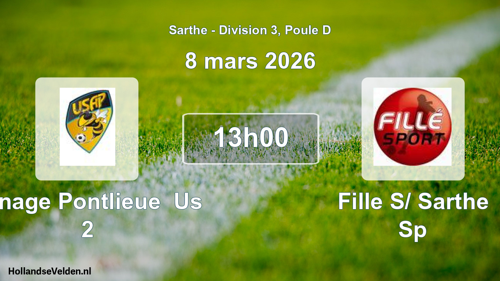 Geplande wedstrijd: Arnage Pontlieue Us 2 - Fille S/ Sarthe Sp (8 mars 2026)