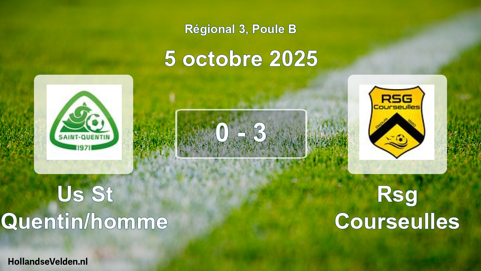 Total number of matches played: Us St Quentin/homme - Rsg Courseulles 0 - 3 (5 October 2025)