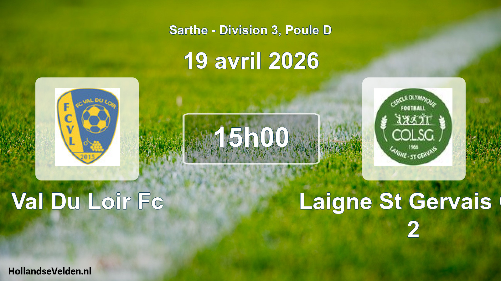 Geplande wedstrijd: Val Du Loir Fc - Laigne St Gervais Co 2 (19 april 2026)