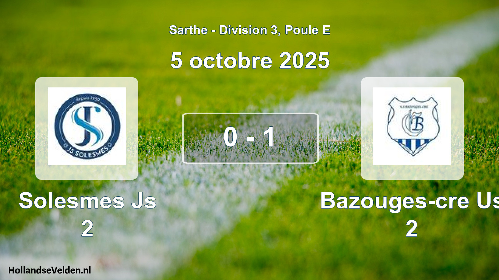 Total number of matches played: Solesmes Js 2 - Bazouges-cre Us 2 0 - 1 (5 October 2025)