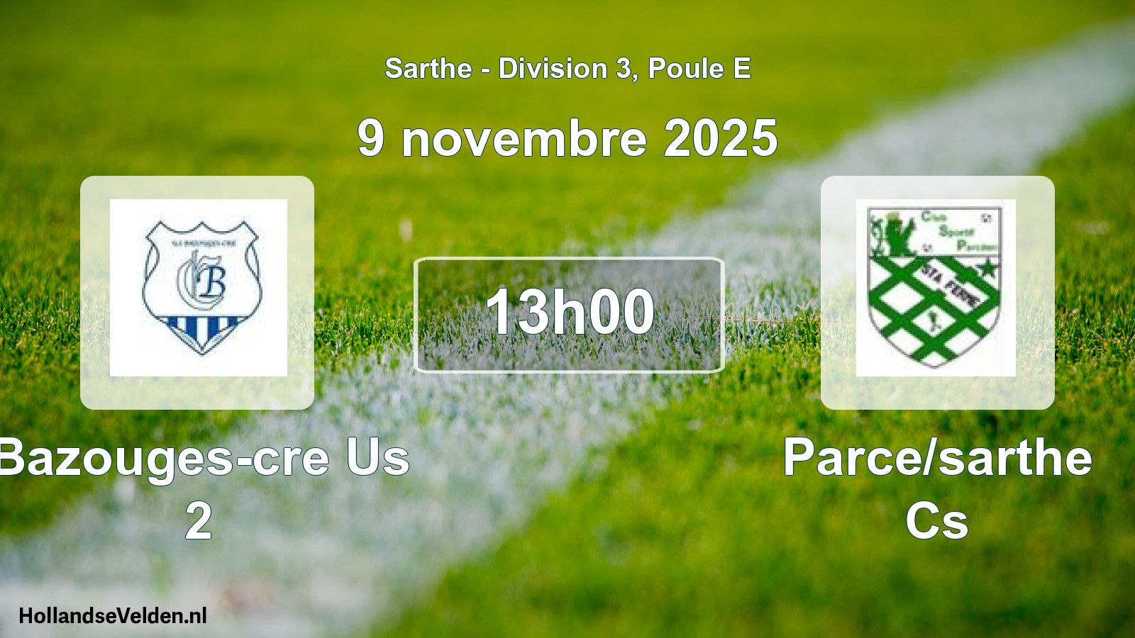 Scheduled Match: Bazouges-cre Us 2 - Parce/sarthe Cs (9 November 2025)