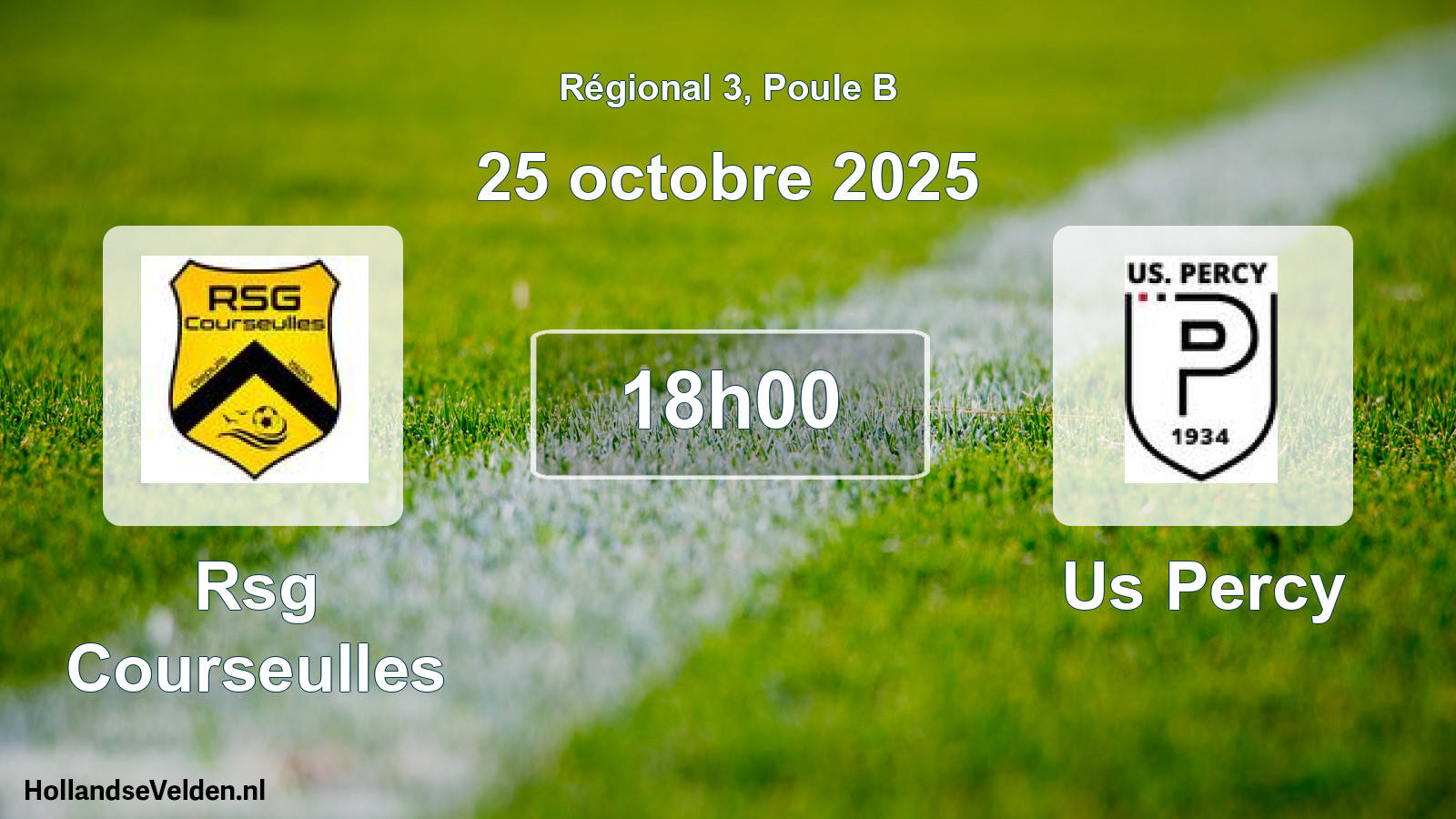 Geplande wedstrijd: Rsg Courseulles - Us Percy (25 octobre 2025)