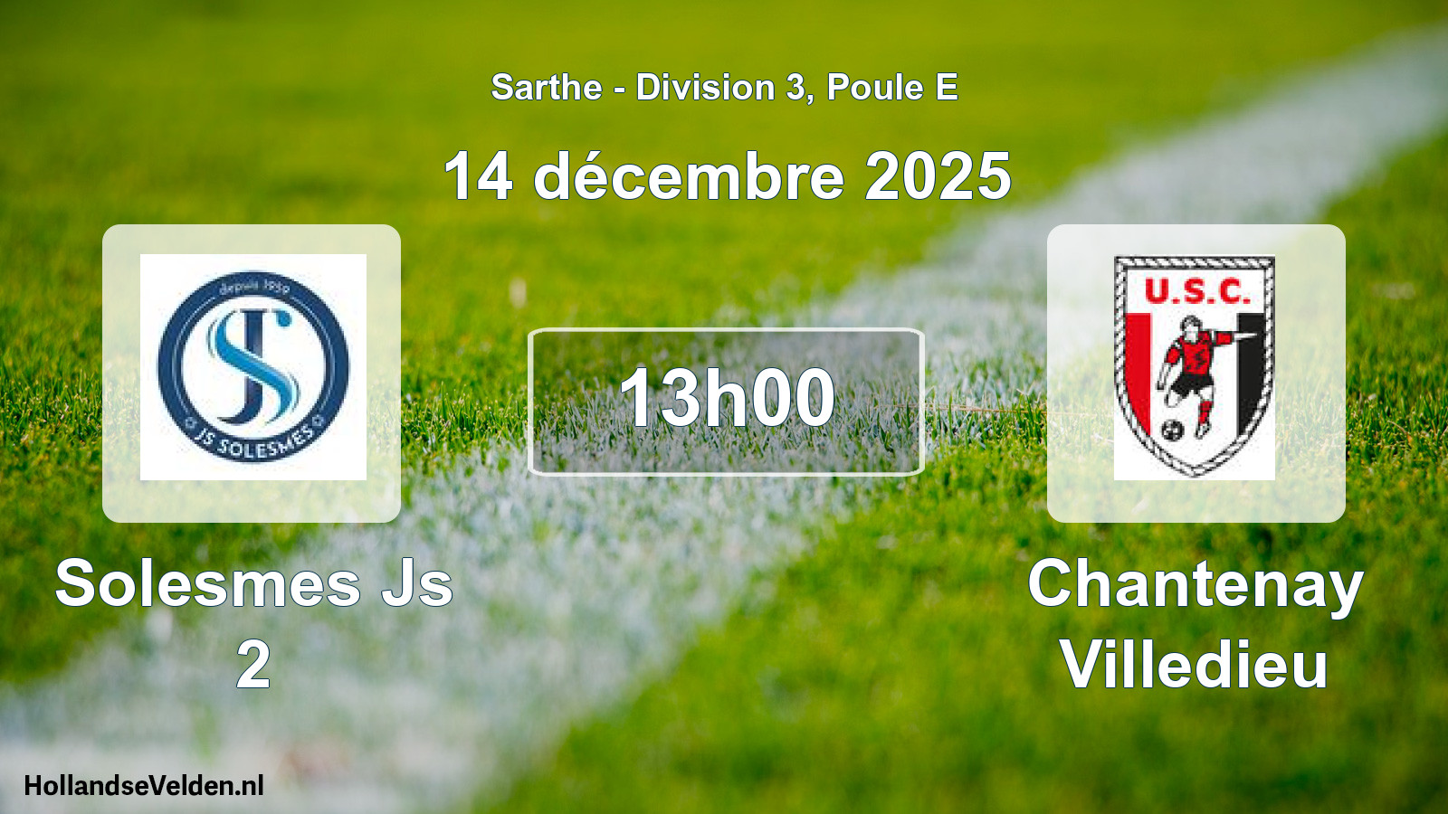 Geplande wedstrijd: Solesmes Js 2 - Chantenay Villedieu (14 december 2025)