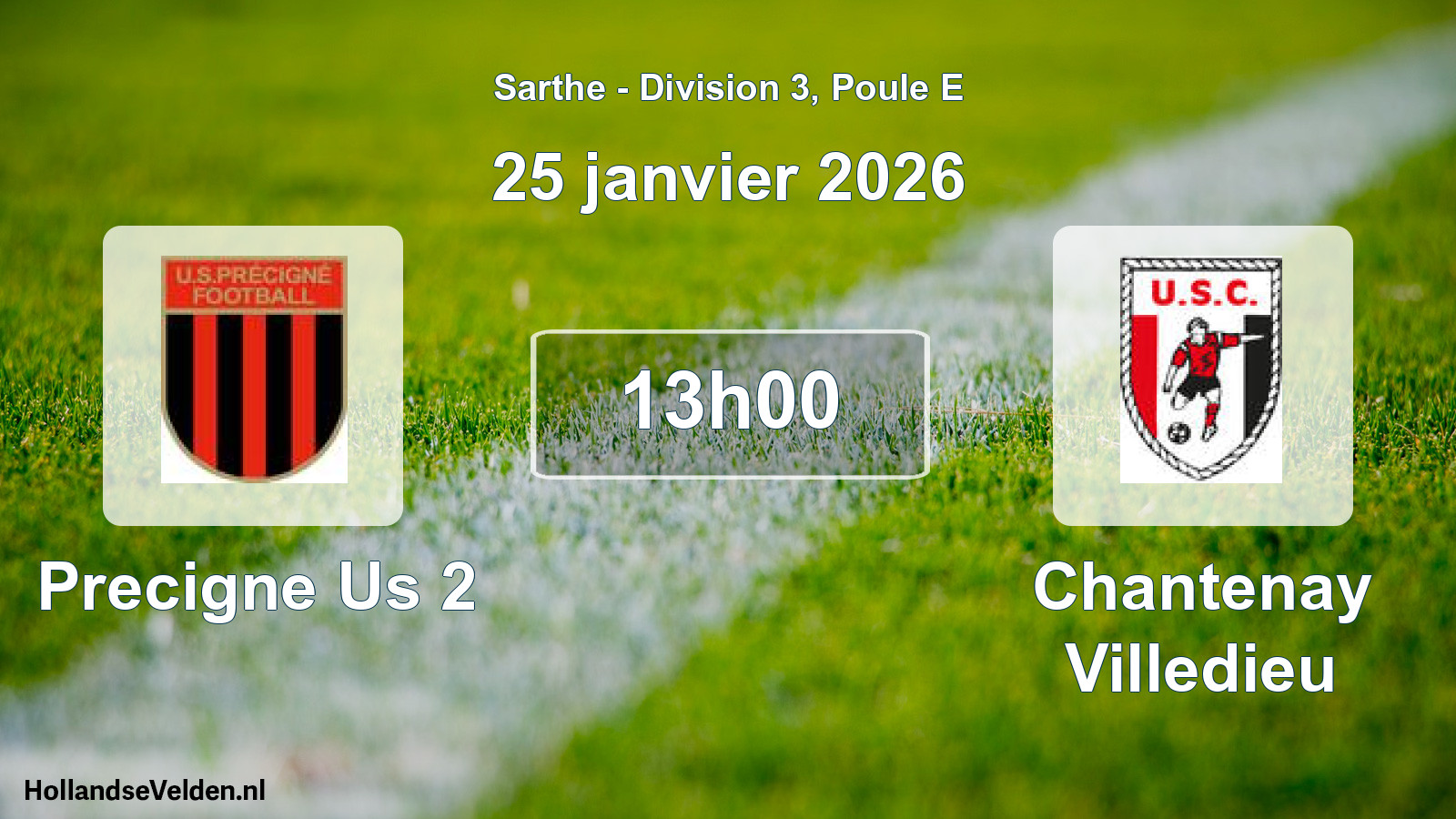 Scheduled Match: Precigne Us 2 - Chantenay Villedieu (25 January 2026)