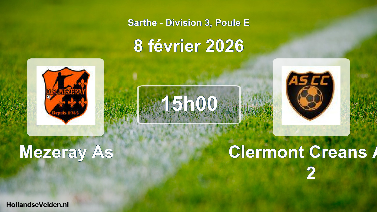 Geplande wedstrijd: Mezeray As - Clermont Creans As 2 (8 février 2026)