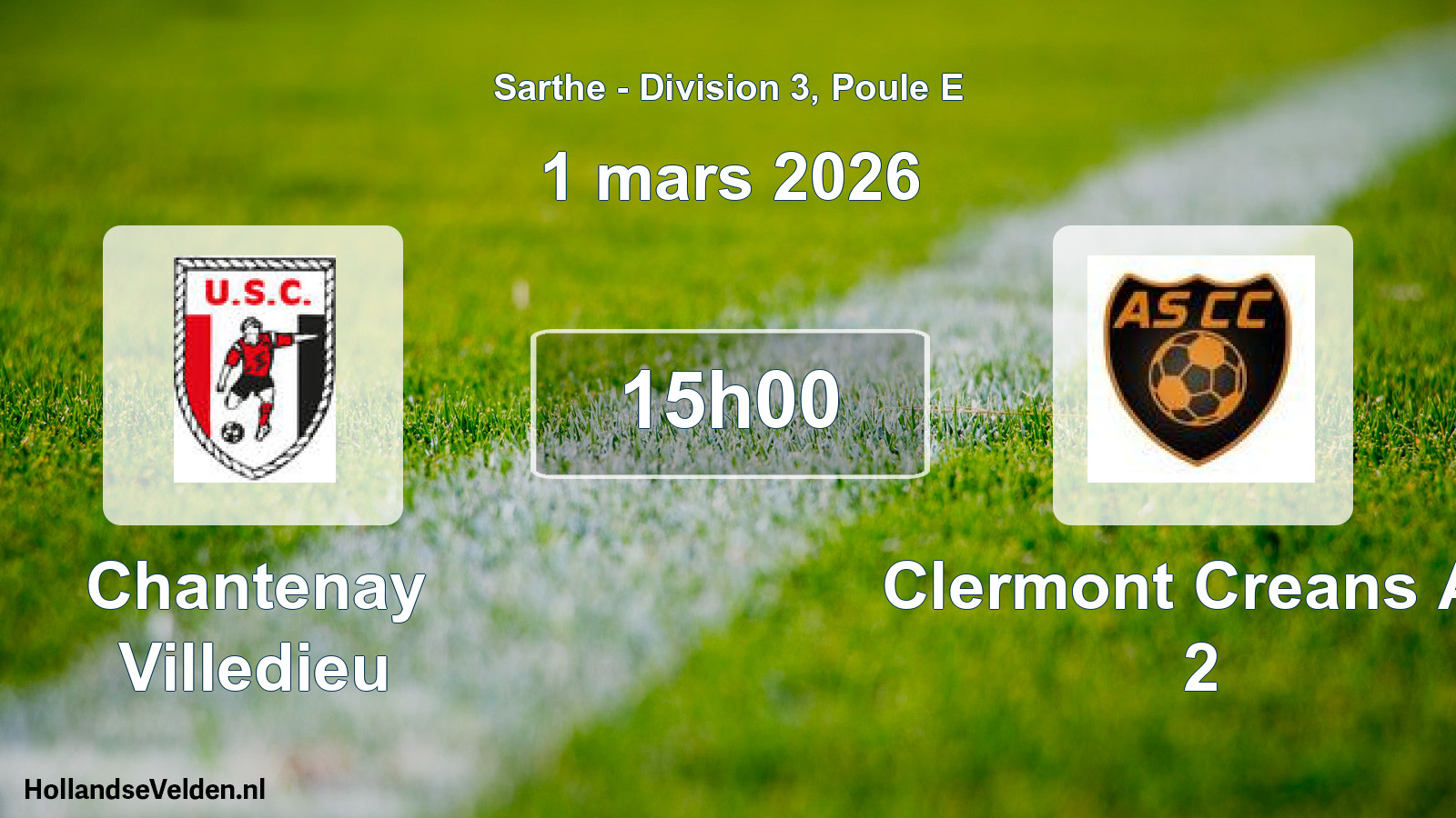Geplande wedstrijd: Chantenay Villedieu - Clermont Creans As 2 (1 mars 2026)