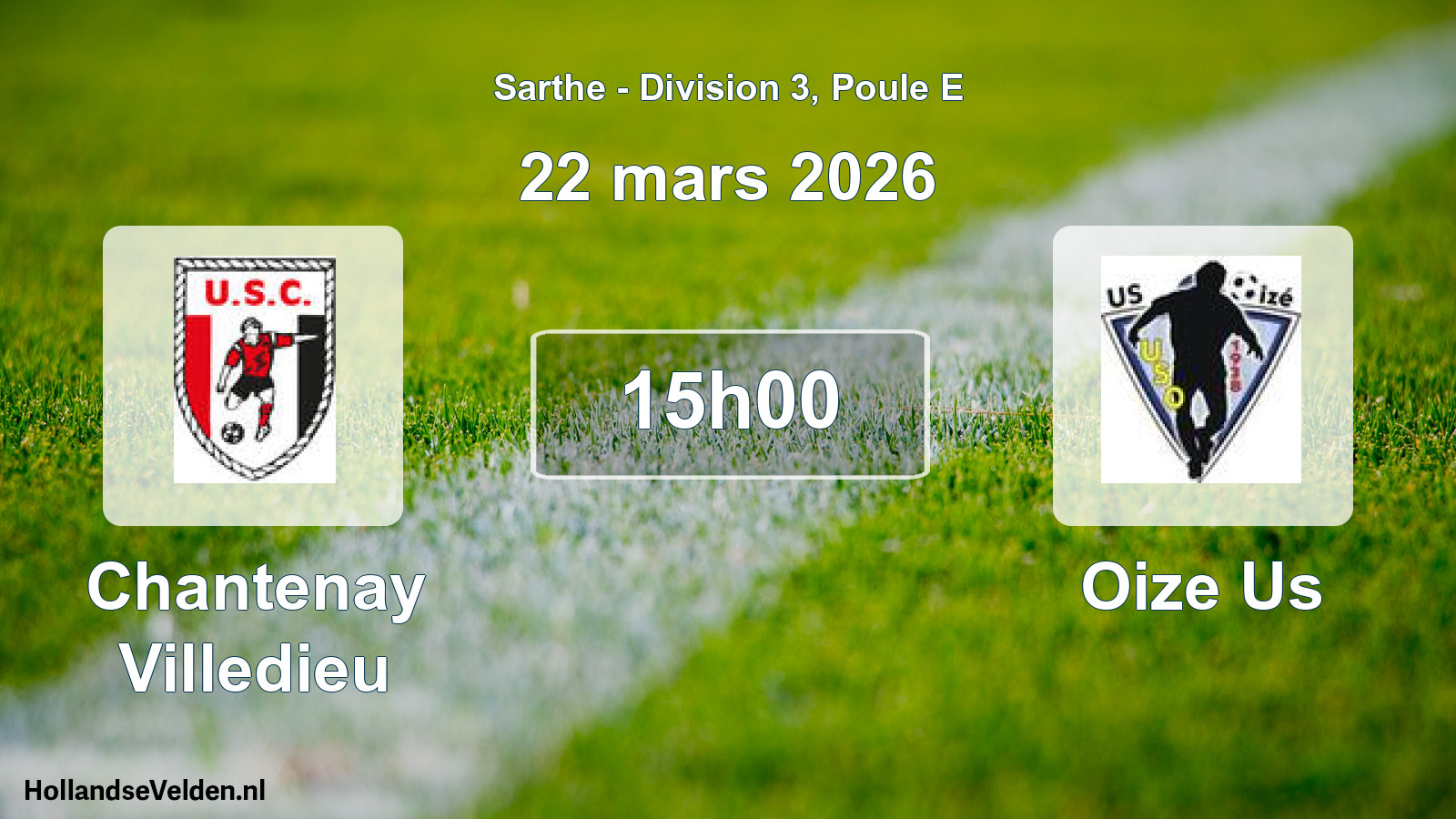 Geplande wedstrijd: Chantenay Villedieu - Oize Us (22 mars 2026)