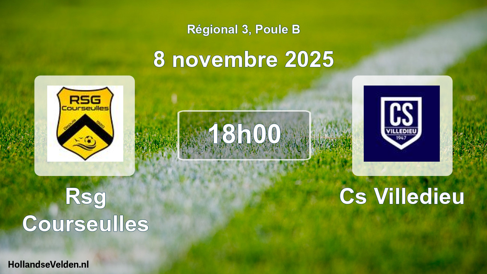 Geplande wedstrijd: Rsg Courseulles - Cs Villedieu (8 november 2025)