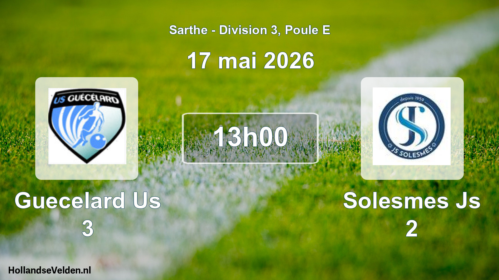 Geplande wedstrijd: Guecelard Us 3 - Solesmes Js 2 (17 mei 2026)