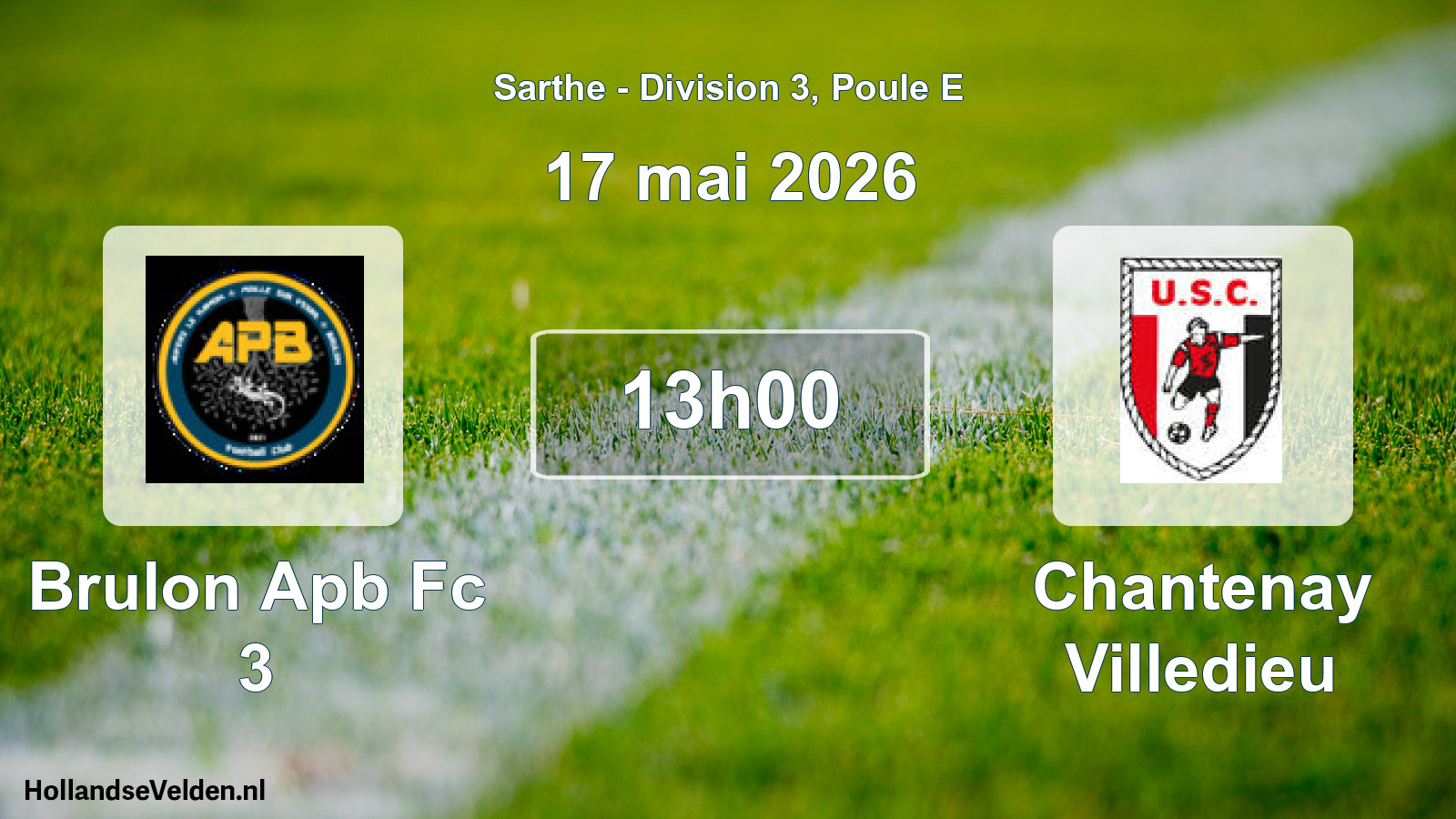 Geplande wedstrijd: Brulon Apb Fc 3 - Chantenay Villedieu (17 mei 2026)