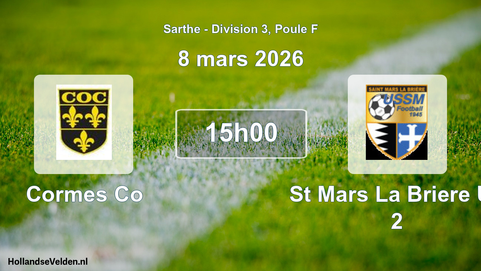Geplande wedstrijd: Cormes Co - St Mars La Briere Us 2 (8 mars 2026)