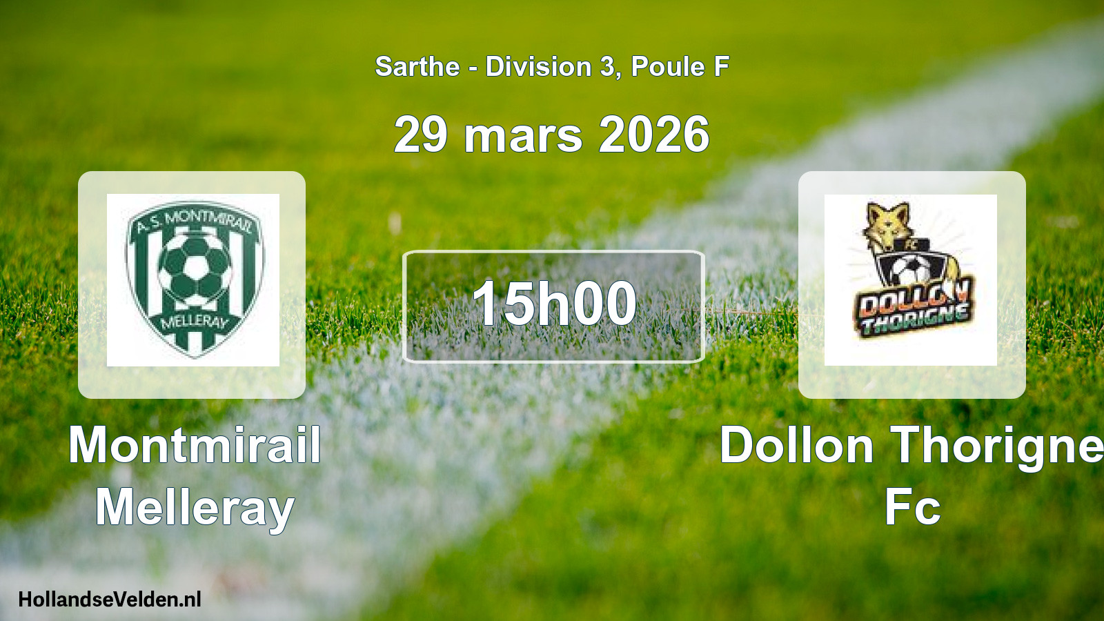 Geplande wedstrijd: Montmirail Melleray - Dollon Thorigne Fc (29 maart 2026)