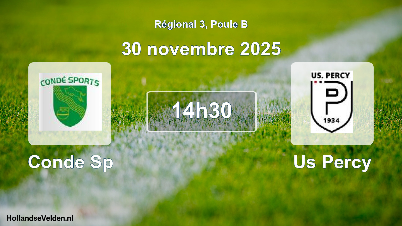 Geplande wedstrijd: Conde Sp - Us Percy (30 novembre 2025)