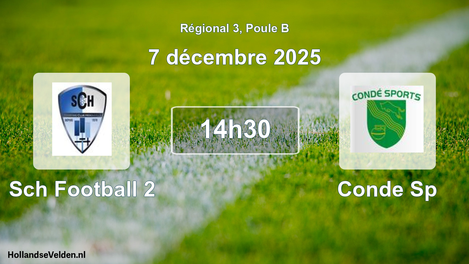 Geplande wedstrijd: Sch Football 2 - Conde Sp (7 décembre 2025)