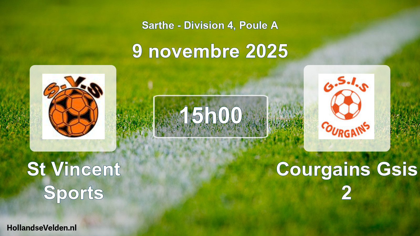 Geplande wedstrijd: St Vincent Sports - Courgains Gsis 2 (9 novembre 2025)
