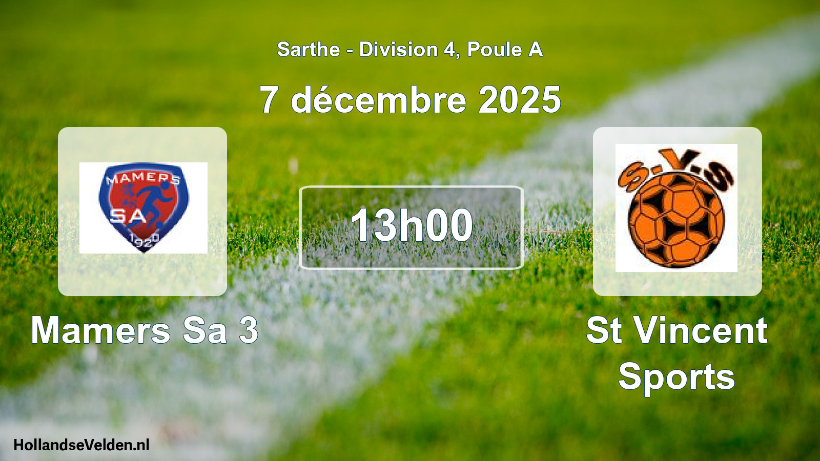Scheduled Match: Mamers Sa 3 - St Vincent Sports (7 December 2025)