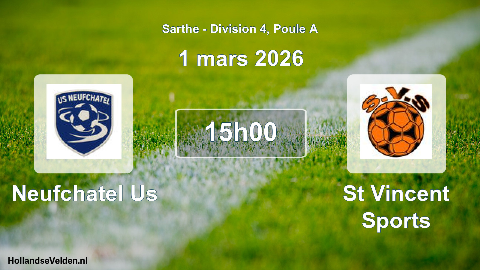 Geplande wedstrijd: Neufchatel Us - St Vincent Sports (1 maart 2026)