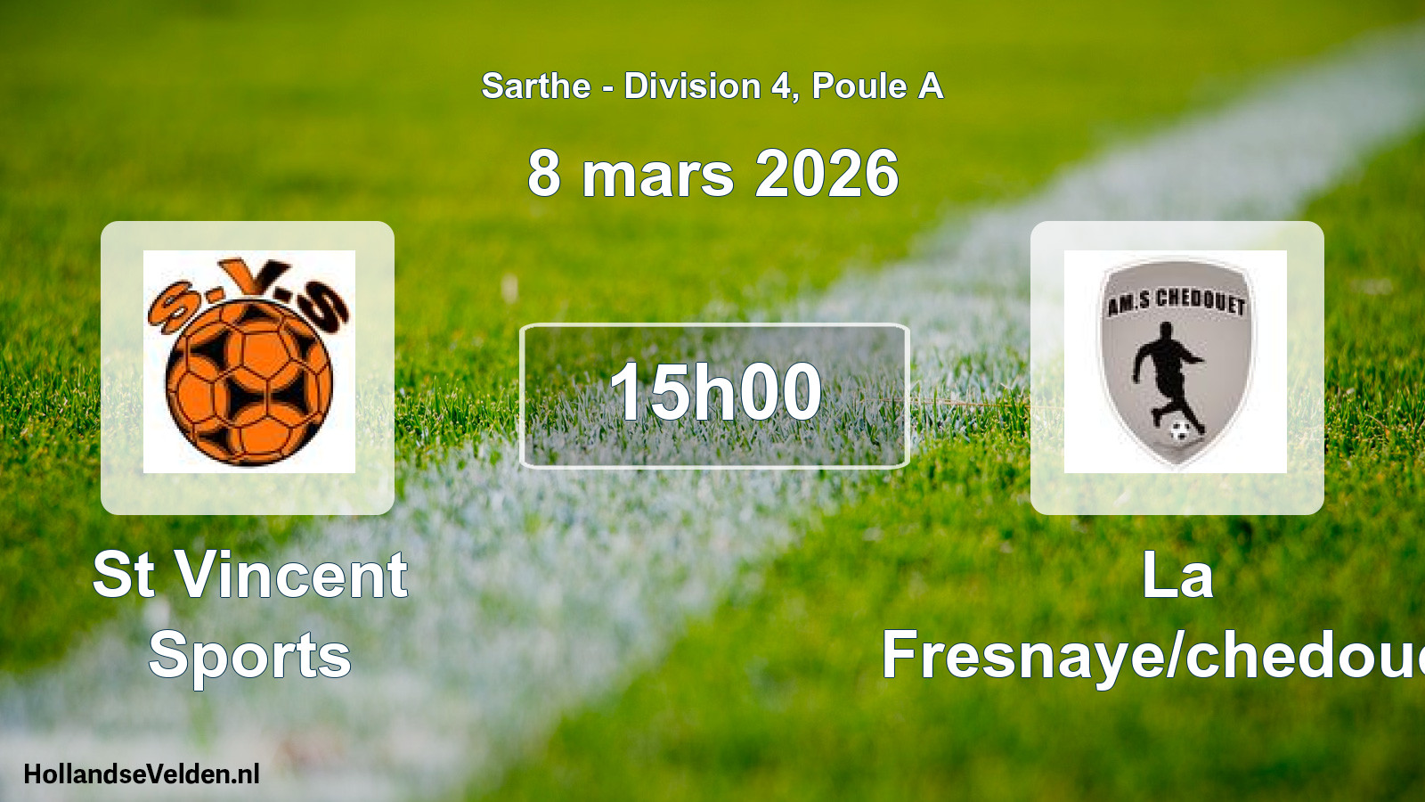Geplande wedstrijd: St Vincent Sports - La Fresnaye/chedouet (8 maart 2026)
